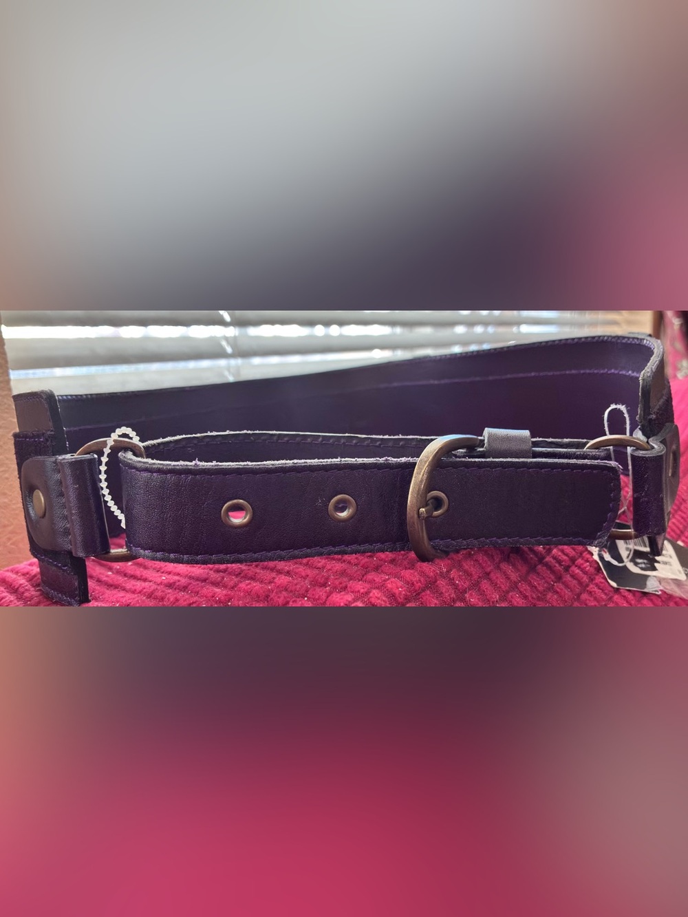 NWT French Connection women’s Black 100% leather Belt with Antiqued Metal Buck